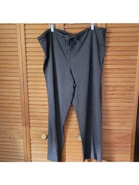 Lane Bryant Dark Grey Drawstring Zipper Button Closure Wide Leg Trousers  18/20